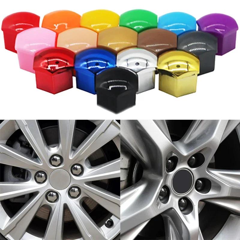 20Pcs 17-21mm Car Wheel Nut Cover Silver Alloy Wheel Nuts Bolt Caps Dust Cap Protection Anti-Rust Hub Screw Cover With Remov Ama