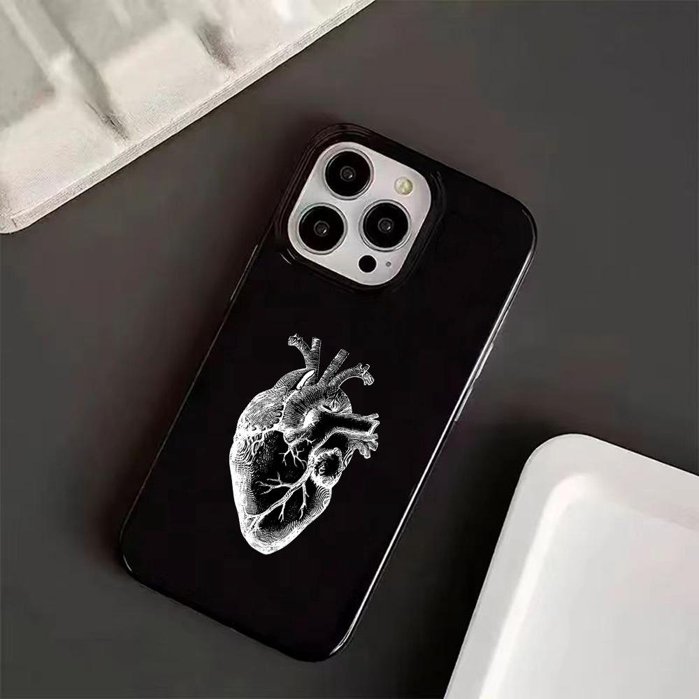 1 Heart Anatomical Pattern Phone Case for iPhone 17 16 15 14 13 12 11 Pro/ Max /Plus Anti-fall and Shockproof Back Cover