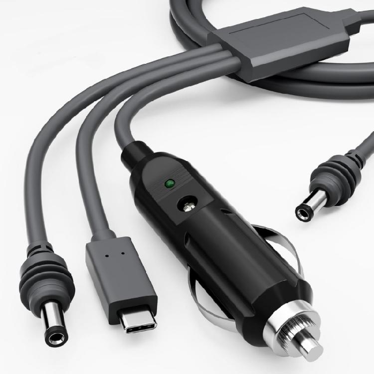 Mini Cable 10ft 3 in 1 Fast Speed USB C Car Charger DCDC Cable for Enhanced Device Compatibility