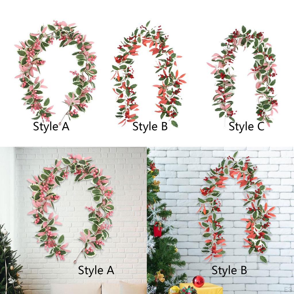 165cm Christmas Decoration Rattan Garland Artificial Plants Rustic Lifelike Wall