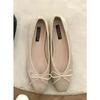 Luxury Lace Tie Leg Satin Silk Ballet Flats Woman Square Toe Bowknot Elastic Band Ballerinas Ladies Wedding Mary Janes Shoes