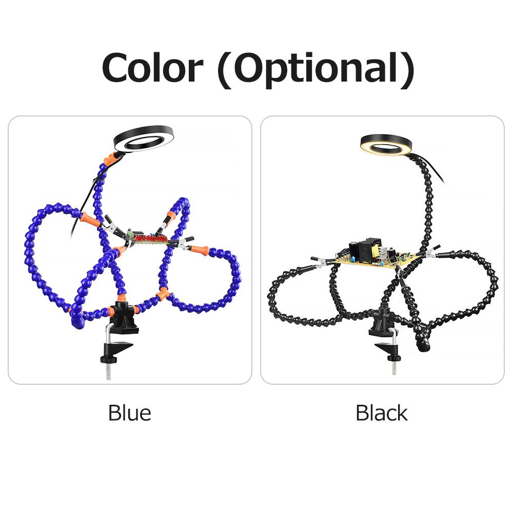 Lighting LED 5X Magnifying Lamp with Clamp Hands Free PCB Fixture Swivel Arms PCB Fixture Helping Hands Soldering