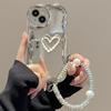 Applicable To Apple 15 Mobile Phone Case iPhone14promax Three-dimensional Pearl Love 13/12 Electroplated Silver 17 Silicone 6