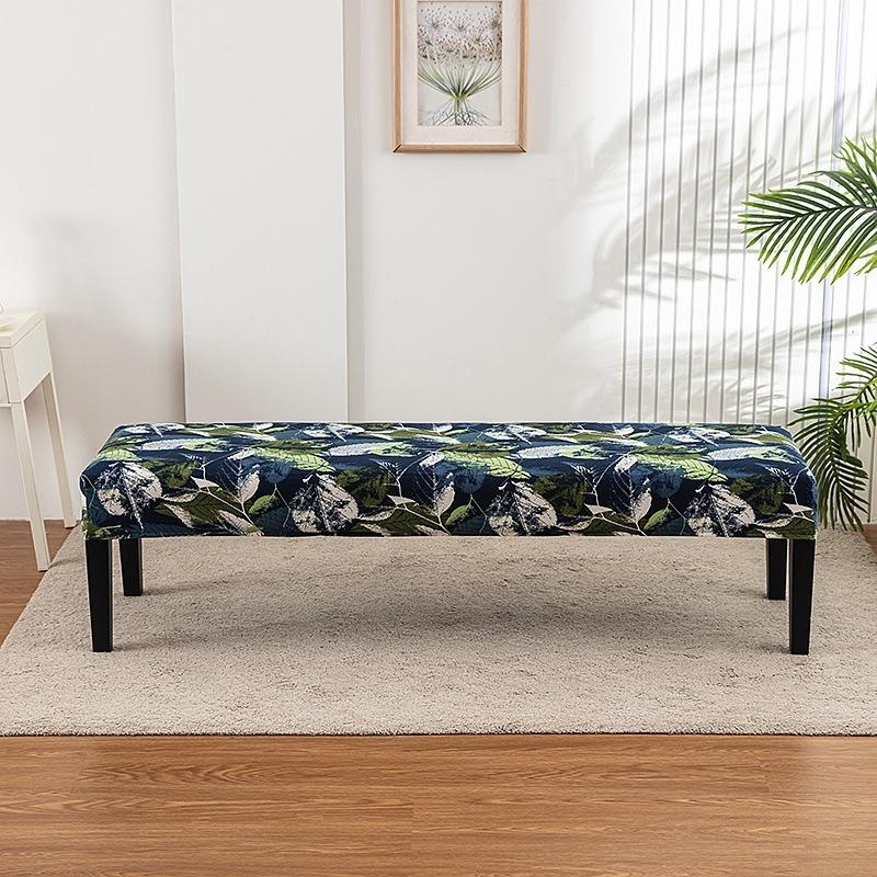 1Pc Long Bench Cover Stretch Polyester Removable Washable Anti-Dirty Piano Stool Chair Covers Living Room Bedroom Seat Protector