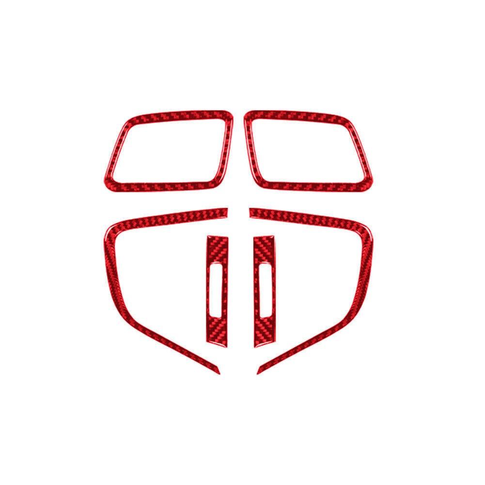 6Pcs Red Carbon Fiber Inner Air Vent Outlet Cover Trim For Honda CR-V 2017-