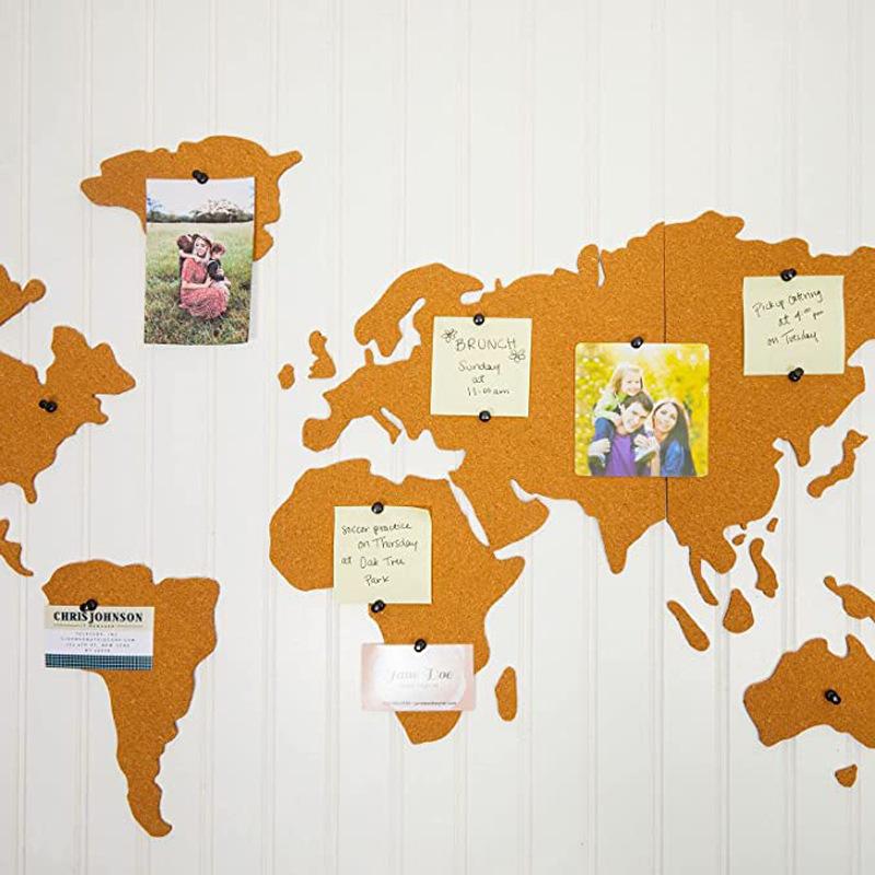 Cork World Map Puzzle Toy World Travel Footprint Po Background Wall Board With Adhesive Map Puzzle Toy Set Gift For Children