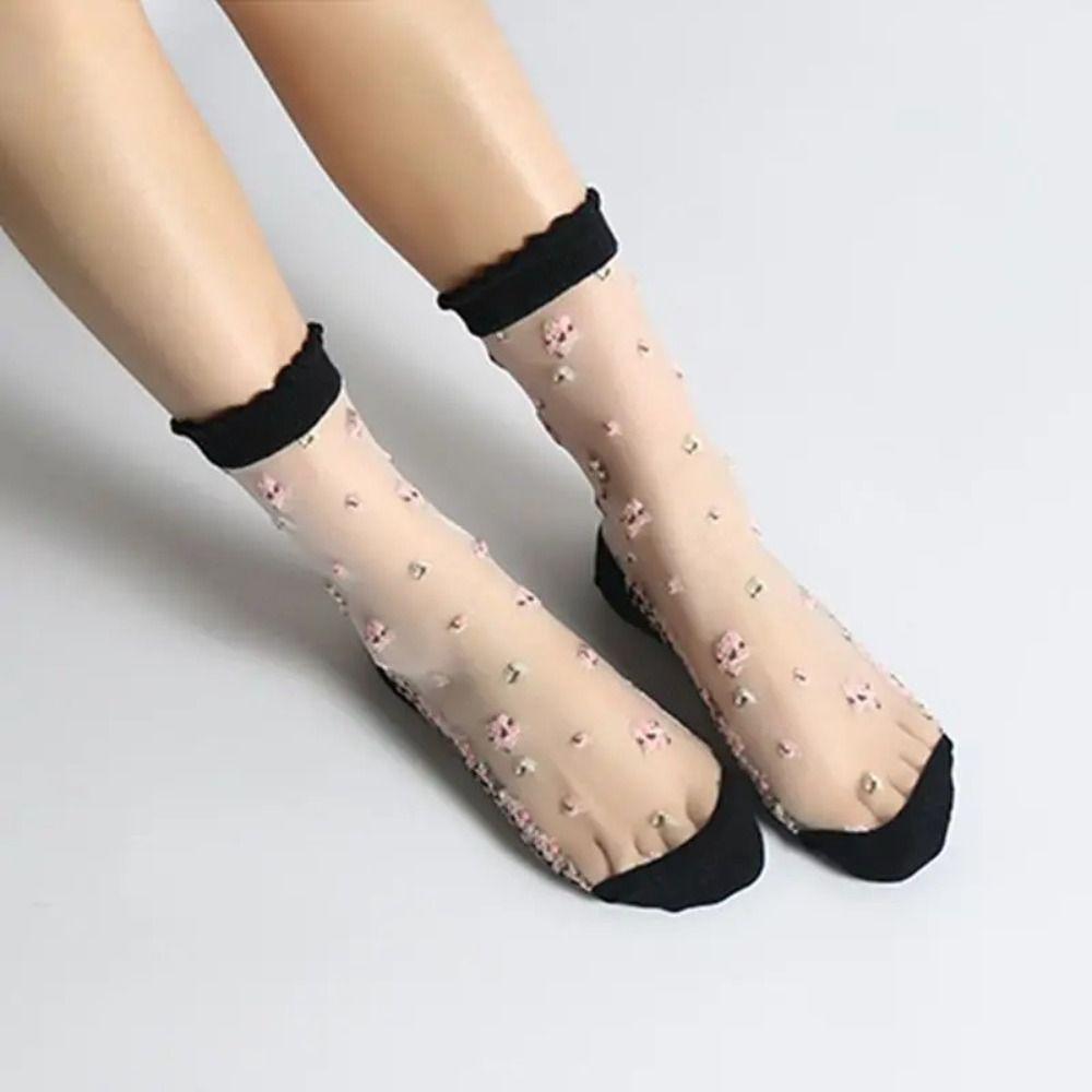 Transparent Crystal Glass Silk Socks Silk Short Socks New Lastic Socks