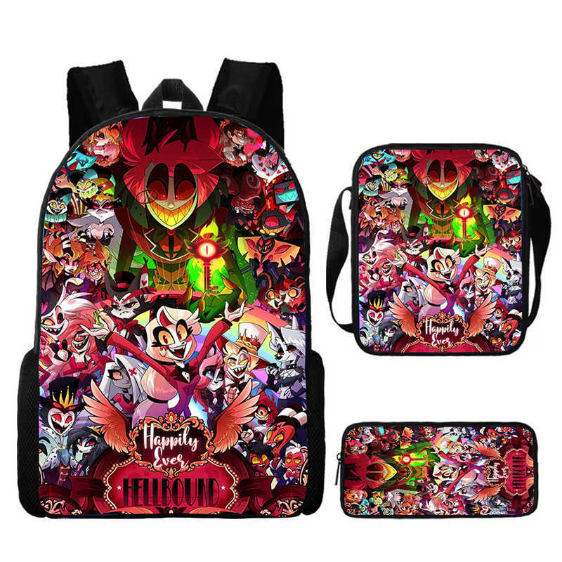 Hell Inn Hazbin Hotel Student School Bag High Value Leisure Oxford Ridge Relief Backpack