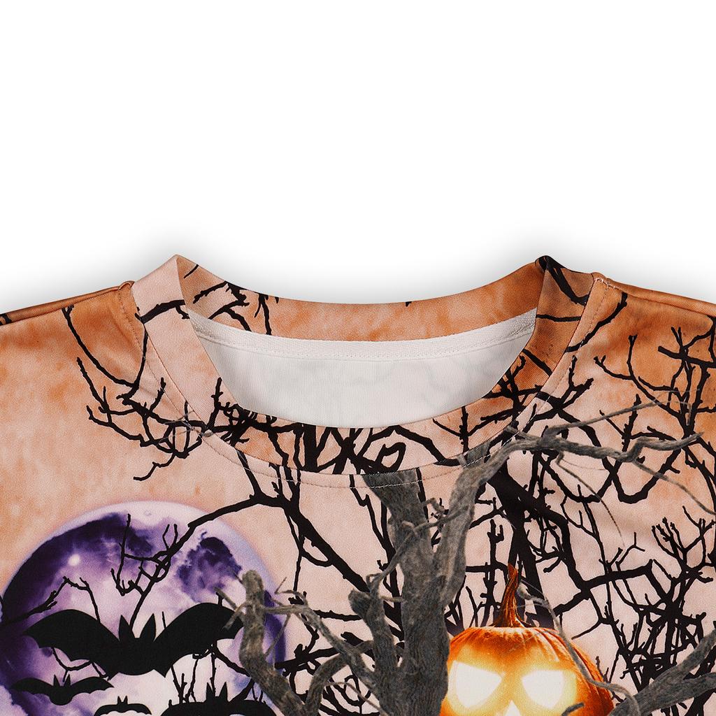 Hot-selling Halloween Series Digital Printing Loose Couple Long-sleeved Crew Neck Sweater