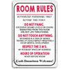 Fmcmly Metal Signage, Vintage Teen Room Rules Sign, 8x12 Inch Art Poster, Funny Decorative Signage for Bedroom Door