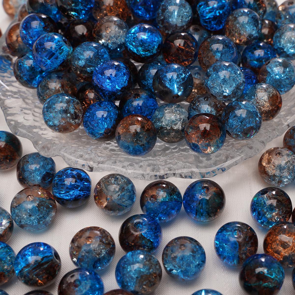 

8/10 мм Бусины из кракле-стекла для изготовления украшений своими руками - Круглые бусины для браслетов и ожерелий 8mm Diameter, 1.5mm Hole, 20 Beads/Pack