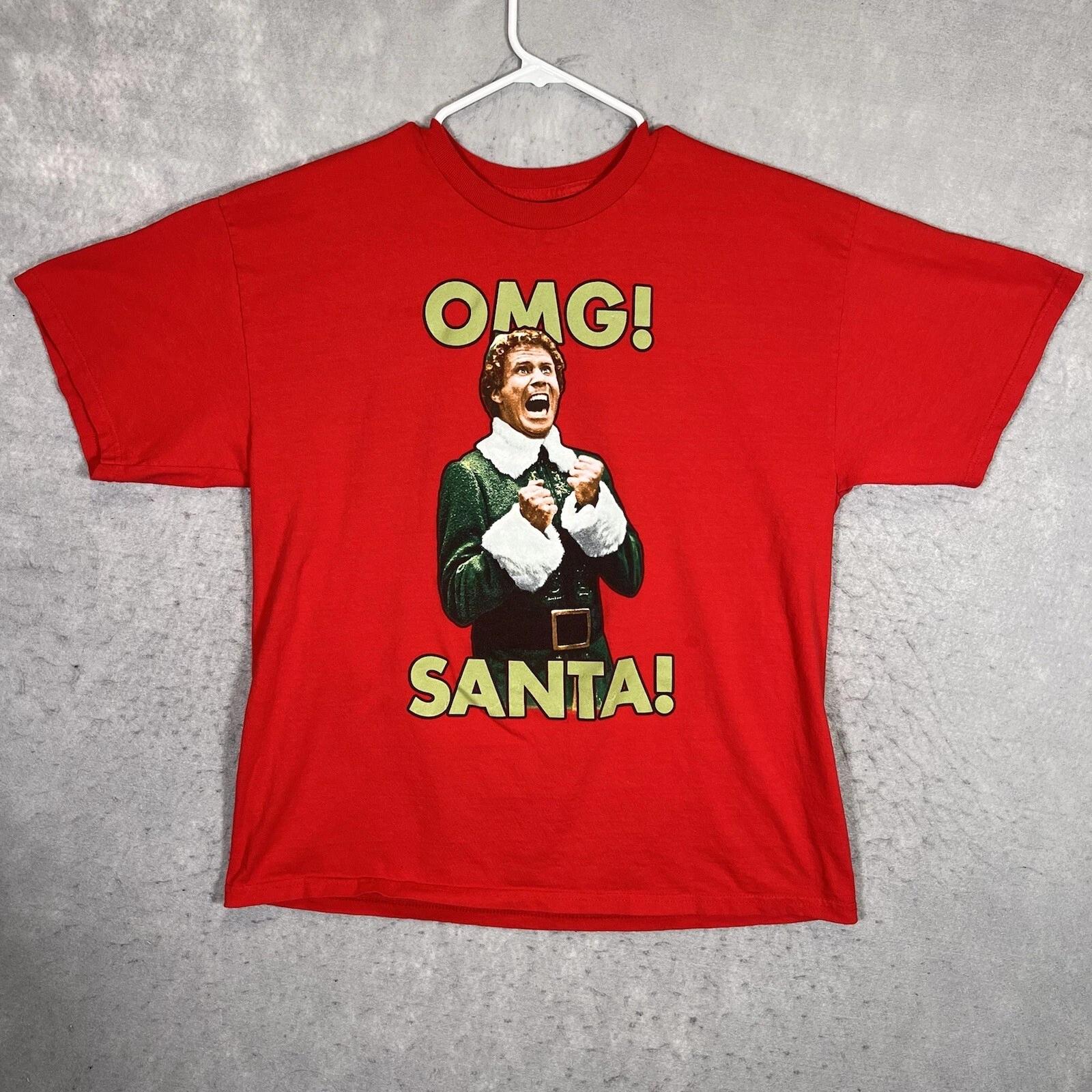 

A1 Elf The Movie Will Farrell Shirt Adult XL Red Holiday OMG Santa Mens 2XL