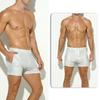 Men Shorts Glossy Faux Leather Elastic Mid Waist Soft Breathable Pockets Stretchy Stage Show Performances Sports Summer Shorts