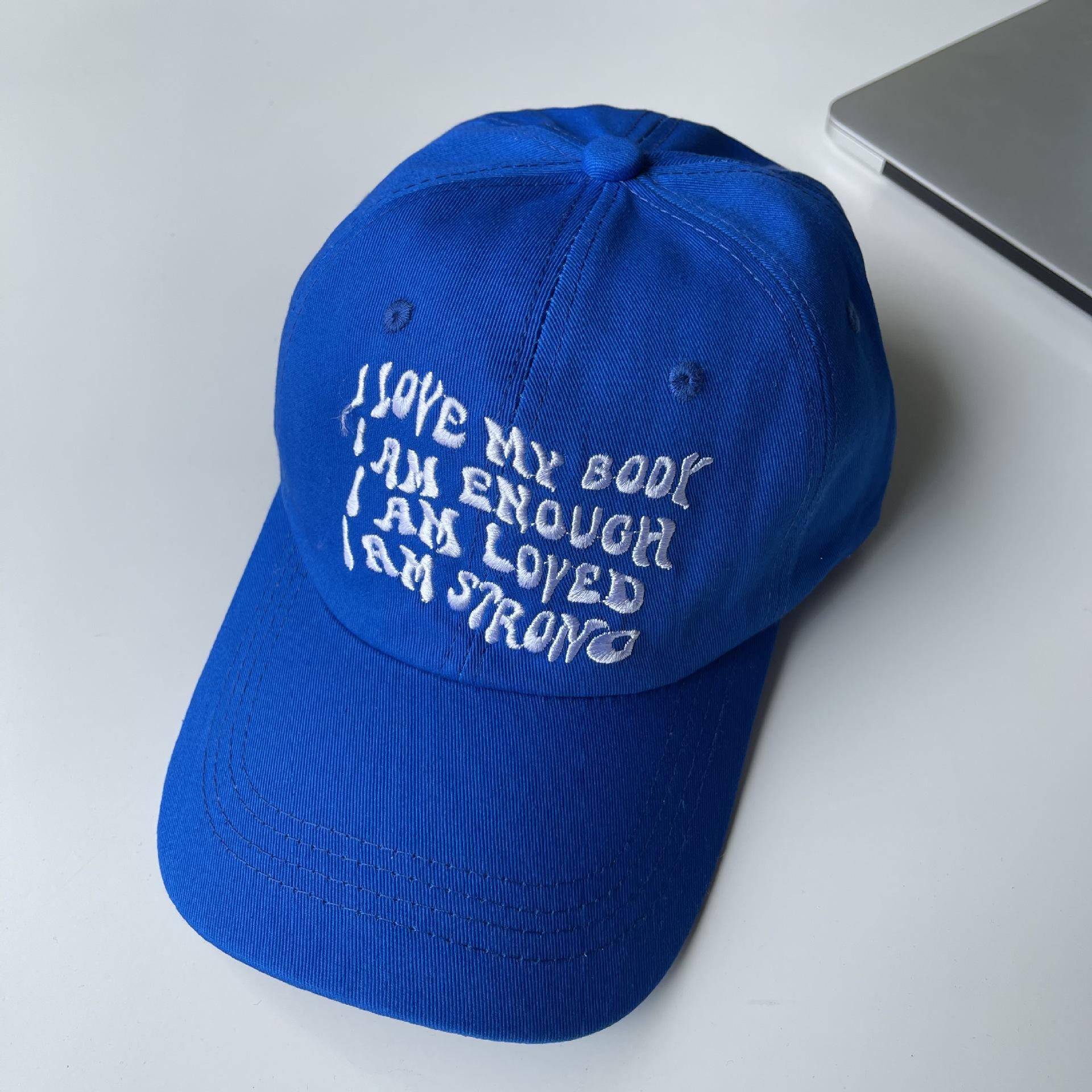 

Новая нишевая кепка женская прилив лето Интернет знаменитость та же уличная мода буква вышивка бейсболка Adjustable синий