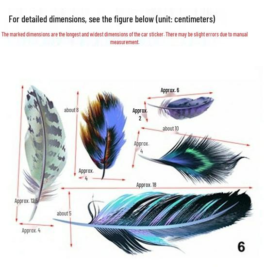 3D Reflective Feather Car Door & Body Stickers: Scratch Cover & Creative Decoration