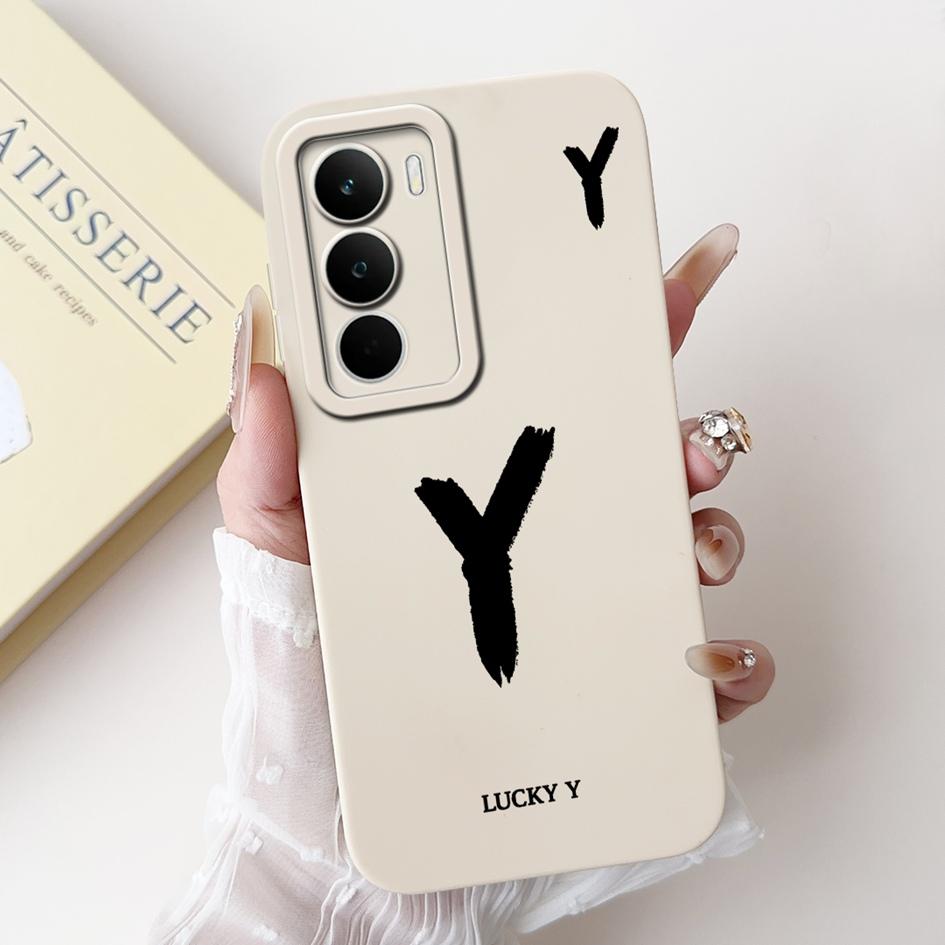 For Realme C71 2025 Case RMX5303 Cover Cute Lucky Initial Letters Soft Silicone Lens Protective Covers For RealmeC71 C 71 Bumper