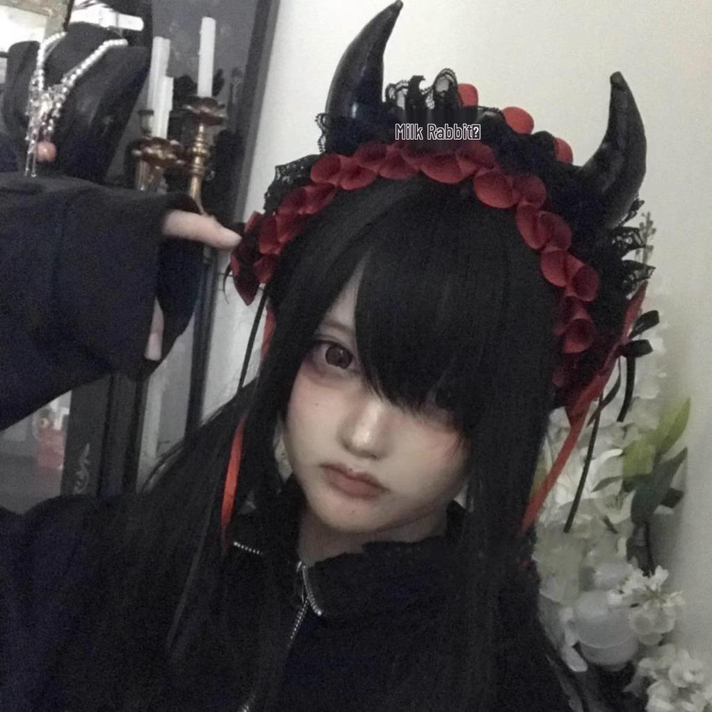 Gothic Lolita Devil Horns Headband - Versatile Halloween Hair Accessory
