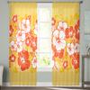 Hawaiian Tropical Flower Summer Voile Sheer Curtains Living Room Window Chiffon Tulle Curtain Kitchen Bedroom Drapes Home Decor