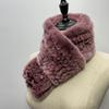 Women Long Ring Scarf Real Rex Rabbit Fur Knitted Neck Warmer Winter Stylish Warm Ring Scarves