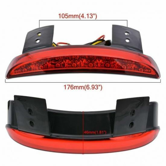 Red Fit For Harley Sportster XL883 Parts Fender Edge LED Tail Light Turn Signals