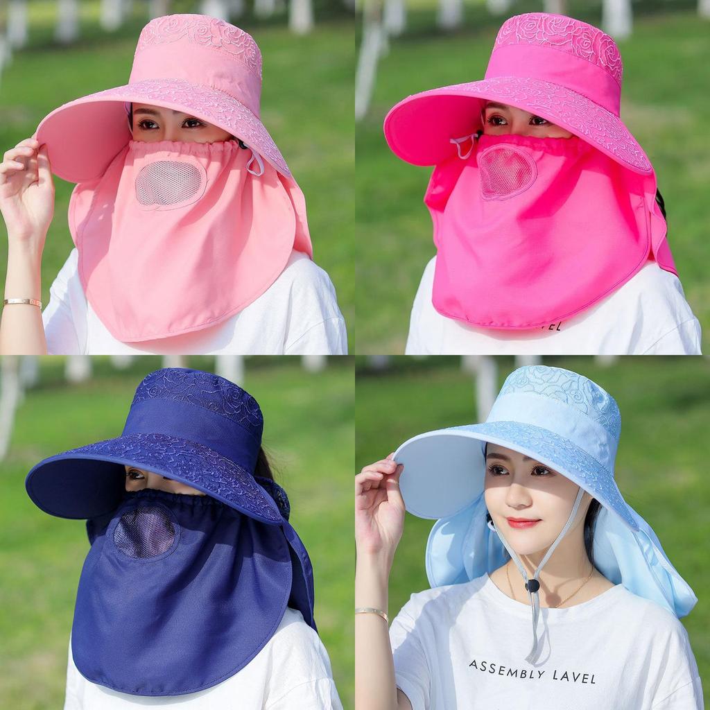 Sun Protection Widebrim Hat For Women With Breathable Cotton Polyester Fabric Summer Sunshade Cap For Gardening And Cycling