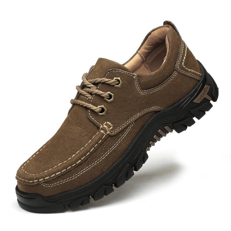 

Мужская обувь осень и зима повседневная обувь коровья кожа рабочая обувь матовая кожаная обувь грубая большая голова уличная альпинистская спортивная обувь 45 хаки