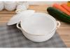 Embossed Ceramic Soup Pot with Lid, Bone China, 8-Inch Large Bowl for Home/Hotel Gift.