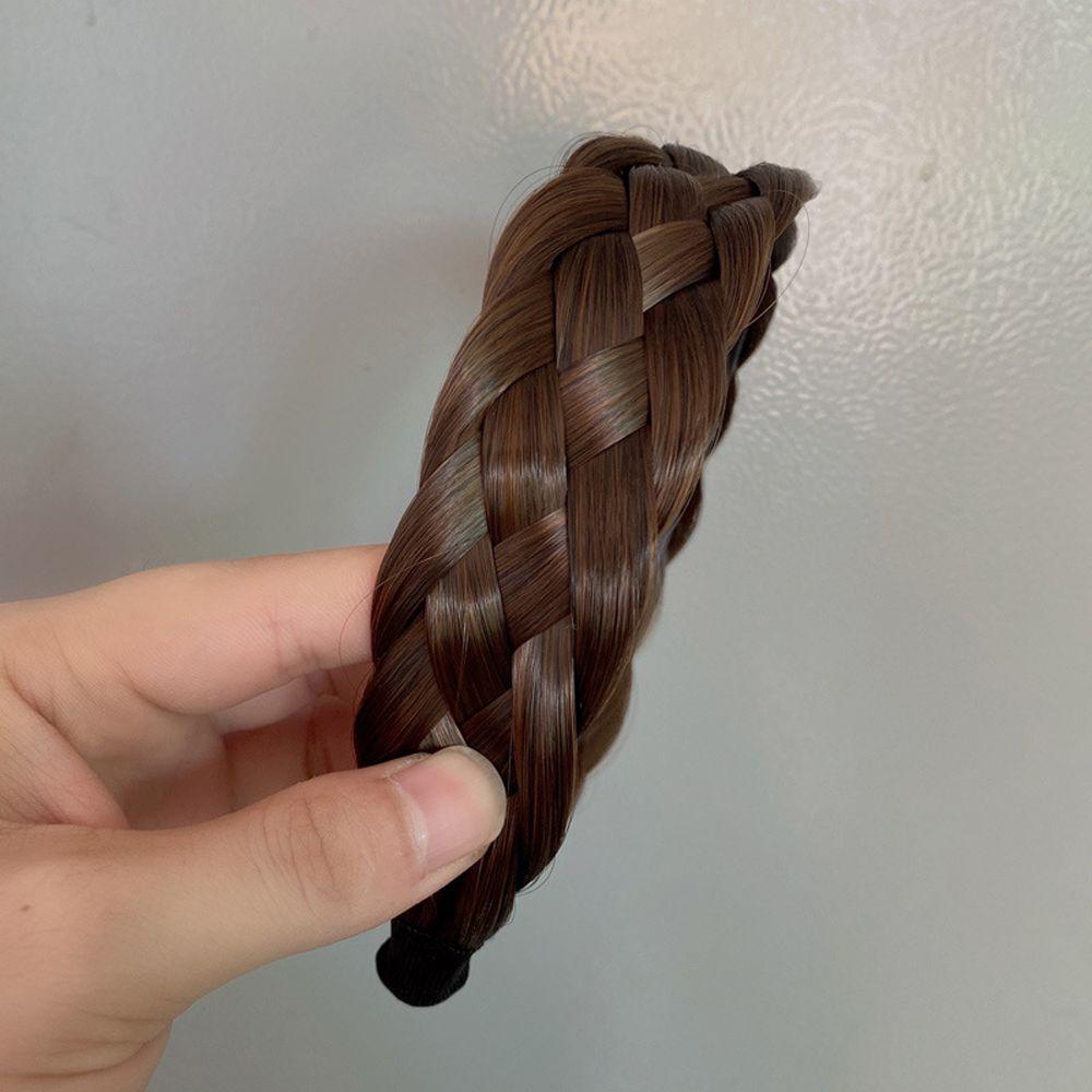 Braid High Cranial Top Artifact Korean Style Headwear Wig Headband Wide Hair Hoop Female Hairbands