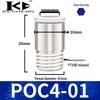 Micro Pneumatic Quick Connector with Internal Hex Thread: POC3/4/6/8-M3/M5/01/02