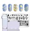 2Pcs/Set Nails Art Stamp Plates Leaf Flower Stainless Steel Stencils Nail Printing Image Manicure Stamping Tools