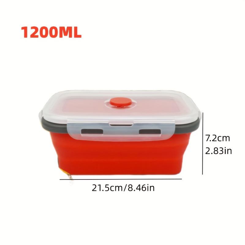 

1 шт. Складные силиконовые контейнеры для хранения продуктов, штабелируемые - экономят место | Подходят для разогрева в микроволновой печи 1200ml/40oz красный