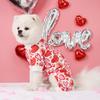 Dog Pajamas with Sweet Pink Wavy Line Hearts Printed Pup Dog Clothes for Small Dogs Girl Boy ,Everyday Dog Pajamas Dogs Jumpsui