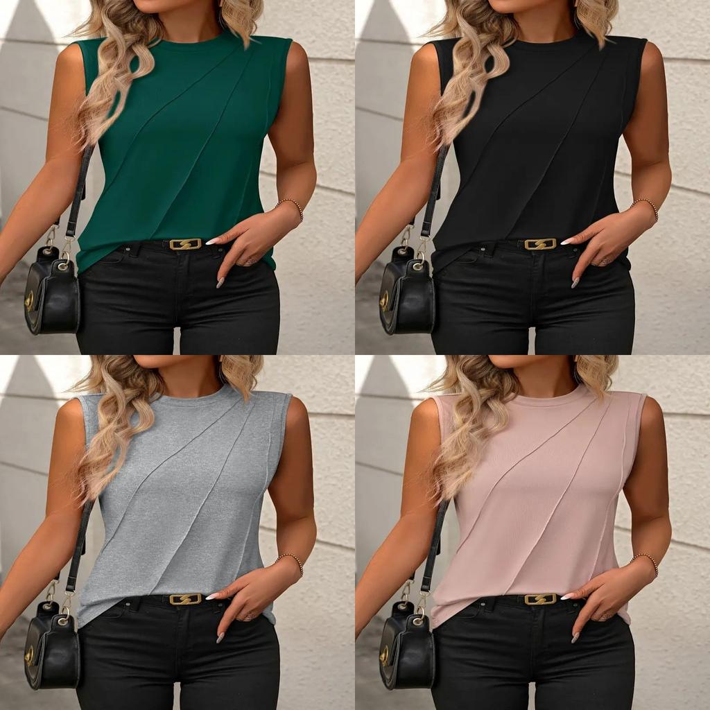 Sleeveless T Shirt For Women With Polyester And Elastane For Casual Streetwear