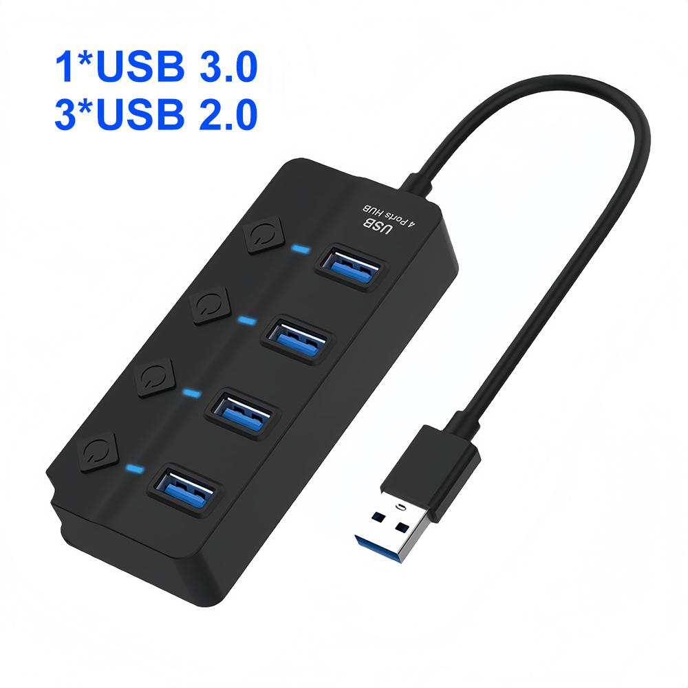 

KEBIDUMEI 7-in-1 USB 3.0 Hub 5Gbps Transmission with on/off Switch USB C Docking Station USB Splitter for PC Laptop Macbook
