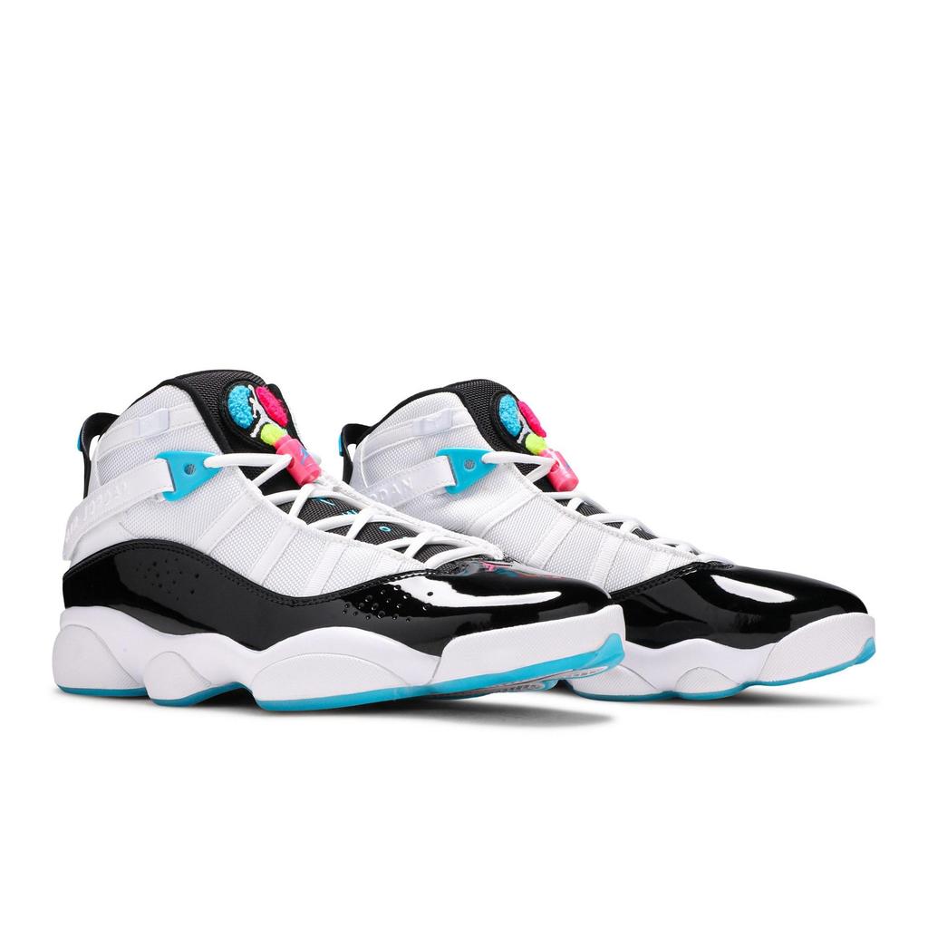 Air Jordan 6 Rings 'South Beach' (Unisex) Scarpe da Basket Vintage Bianche / Rosa Iper-Azzurro Fury-Nero CK0017 100
