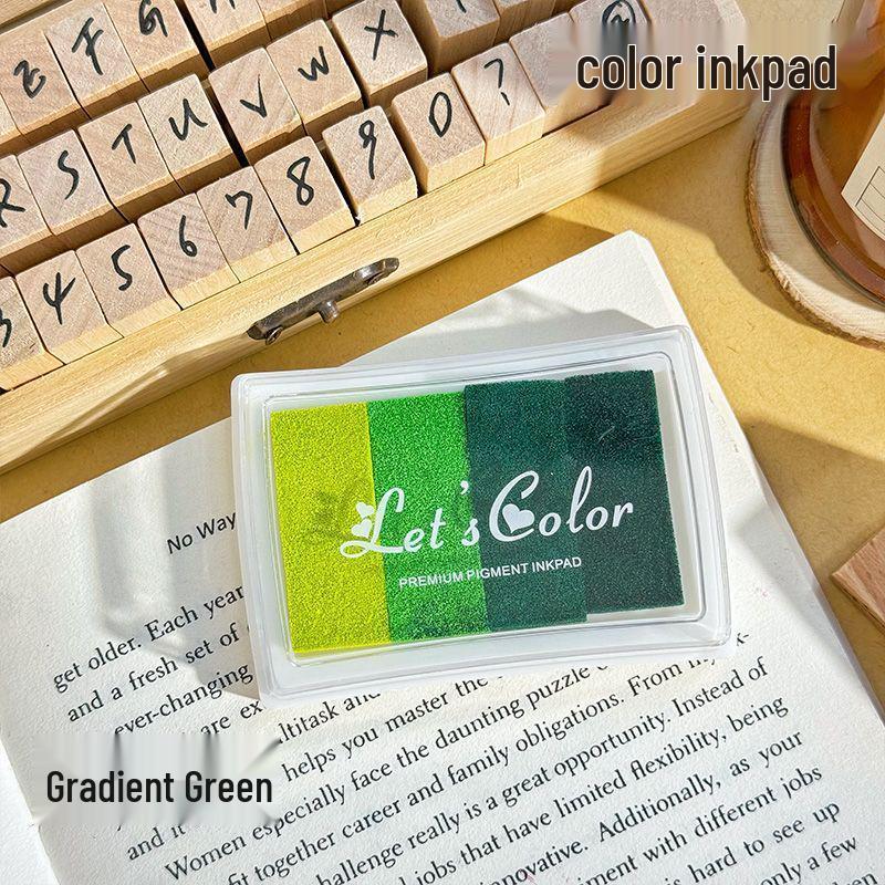 

4-Color Gradient Water-Based Ink Pad for DIY Rubber Stamping & Kids Finger Painting