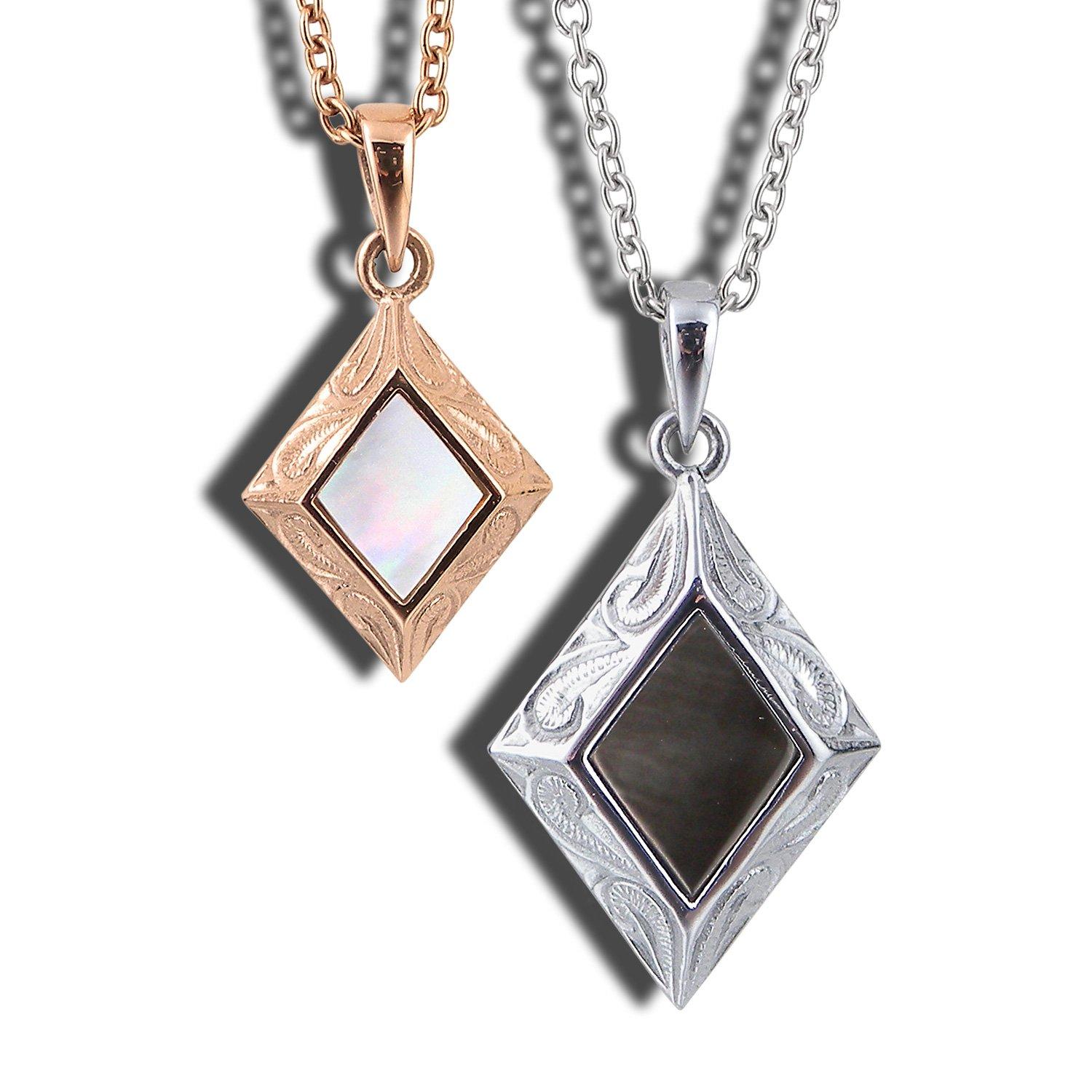 

Hawaiian Jewelry Hawaiian Pair Necklace Stainless Steel Surgical Stainless Steel Necklace Shell 50cm with 2mm Width Azuki [Alohalokahi] [45cm Chain]