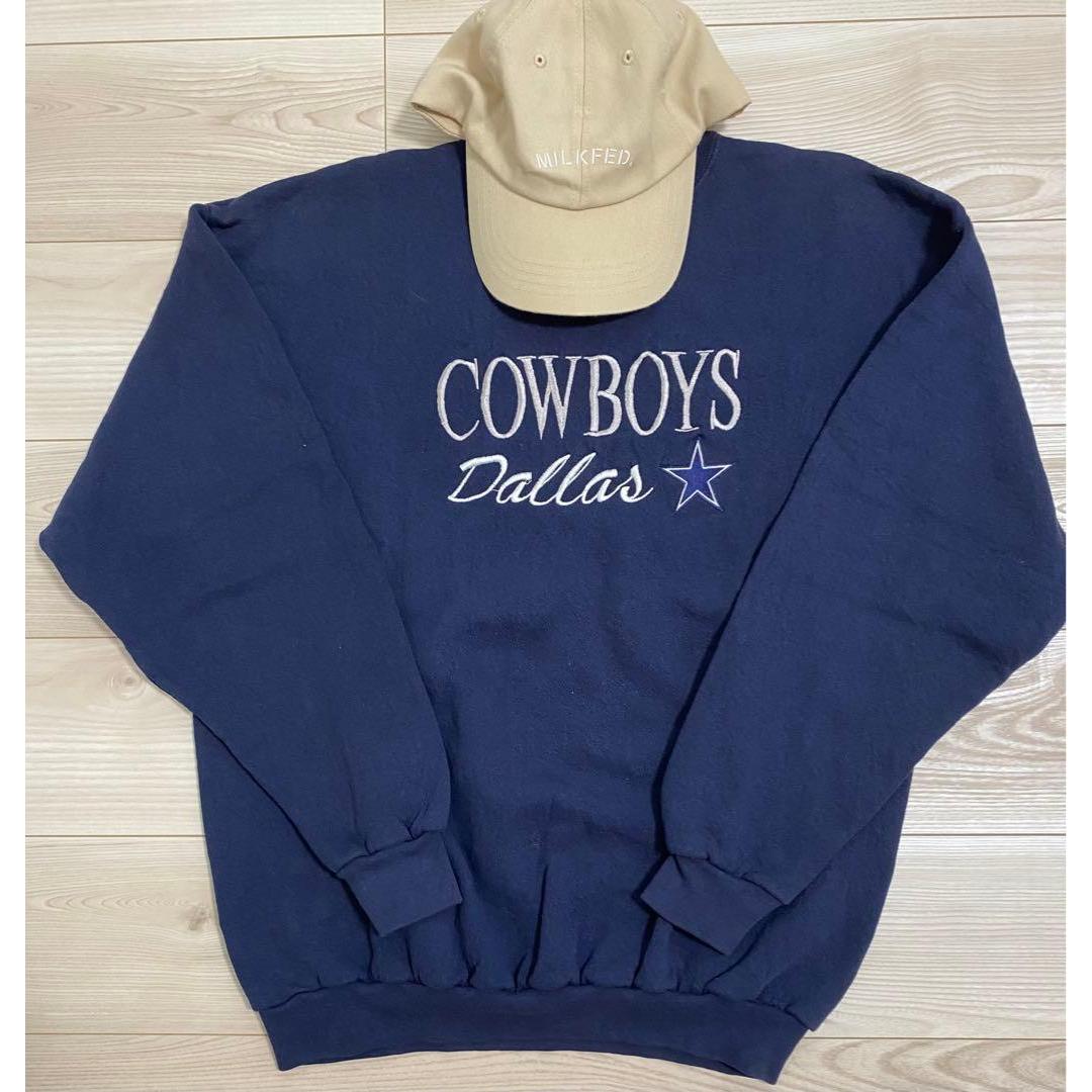 Used cowboys dallas sweatshirt LOGO7 embroidery L navy