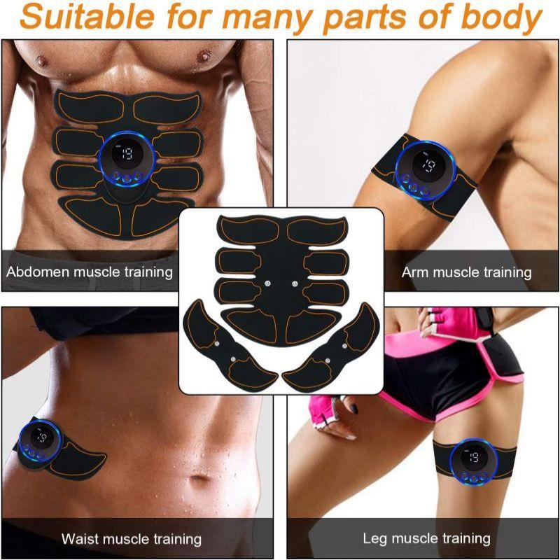 EMS Abdominal Muscle Stimulator Fitness ABS Training Patches Muscle Exercise Instrument Body Slimming Massager USB Charging