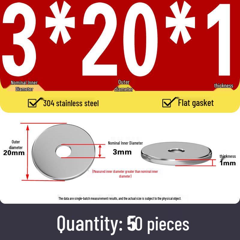 Plochá podložka z nerezové oceli 304 pro nastavení vůle hřídele (0,1/0,2/0,3 mm)