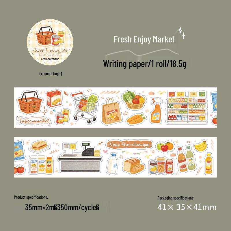 Healing Hand-Painted Ketchup Girl Washi Tapes: 6 Versatile Styles for a Sweet Life Series.