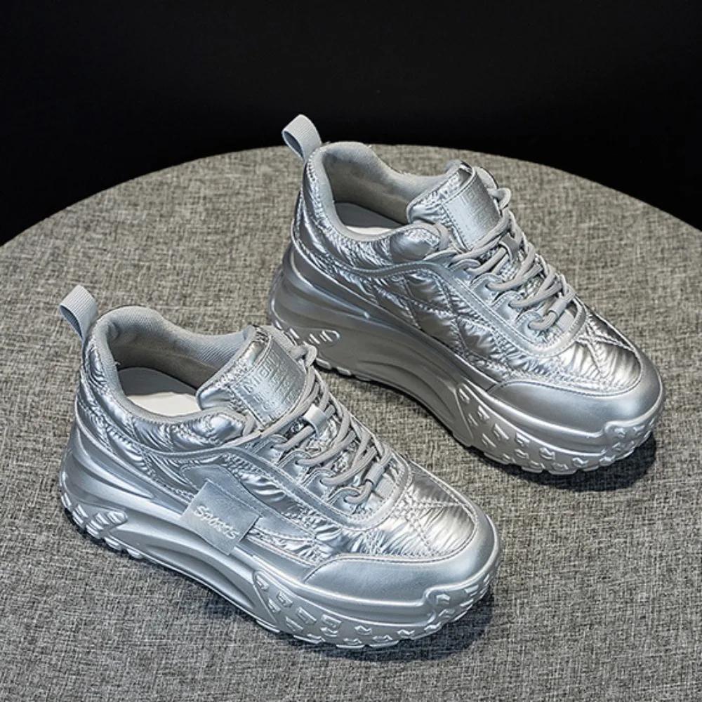 Platform Sneakers Women Inner Raised Genuine Leather Women's Shoes Spring New Versatile Thick Soled Casual Shoes Woman Shoes