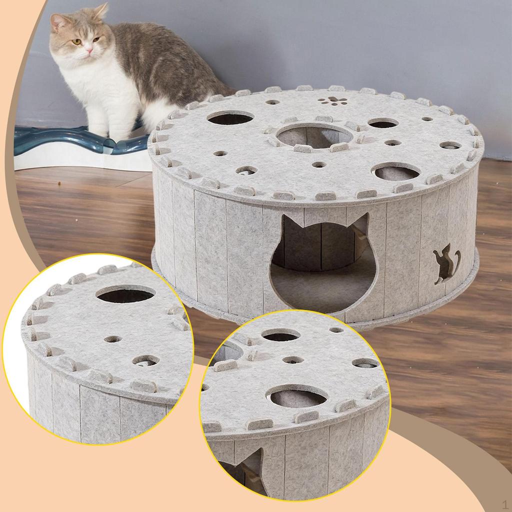 Pet Cat Tunnel Bed Activity Center Comfortable Warm Kitten Tube Nest for Bunny Small Medium
