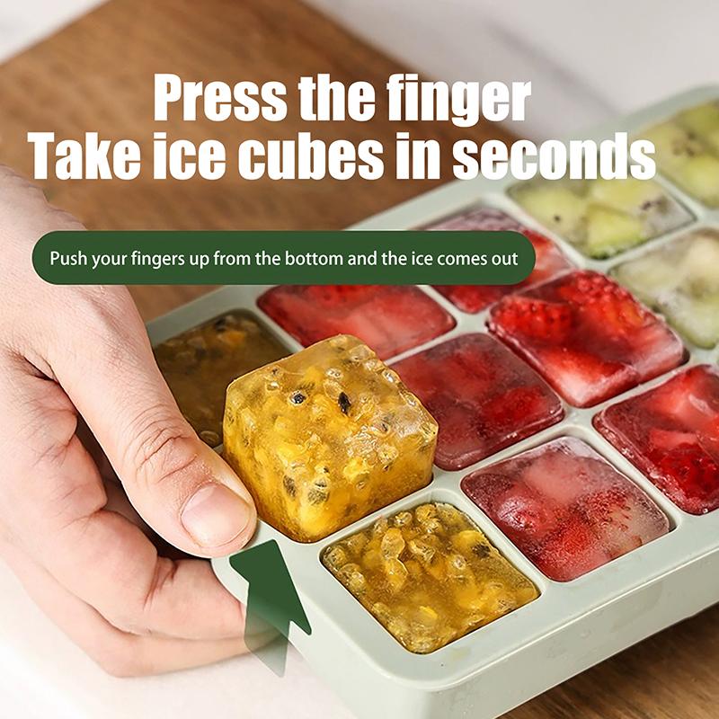 6/15 Grid Big Ice Tray Mold Giant Jumbo Large Food Grade Silicone Ice Cube Square Tray Mold Diy Ice Maker Ice Cube Tray With Lid