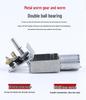 JGY370 Dual-axis DC Geared Motor: Miniature Worm Gear High Torque Motor (24V/12V/6V)