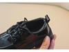 British Style 2023 Black Leather Shoes for Kids: Medium & Large, Lace-Up, Thick-Soled, Perfect for Students' Performances, Boys & Girls.