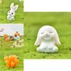 Charming Rabbit Eat Carrot Diy Resin Figurine For Exquisite Micro Landscape Decoration