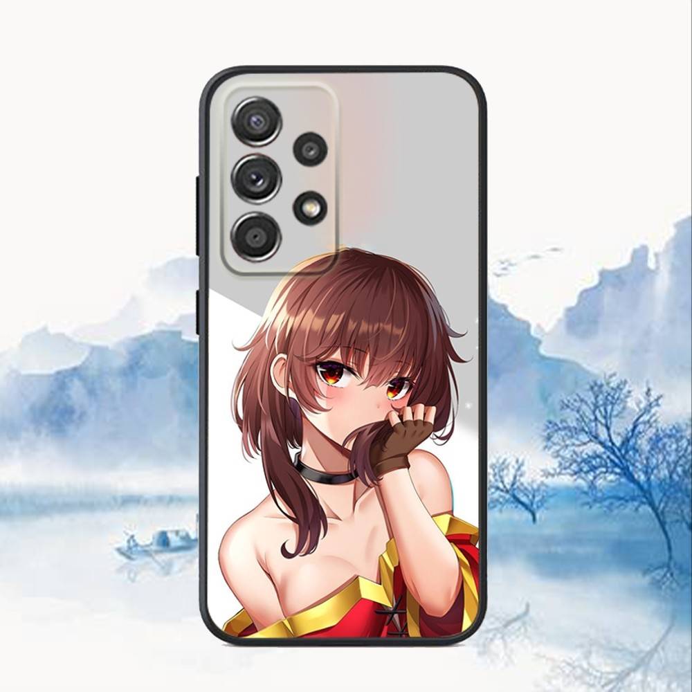 Megumin Anime K-KonoSubaS Phone Case For Samsung S25,S24,S21,S22,S23,S30,Ultra,S20,Plus,Fe,Lite,Note,10,9,5G Black Cover