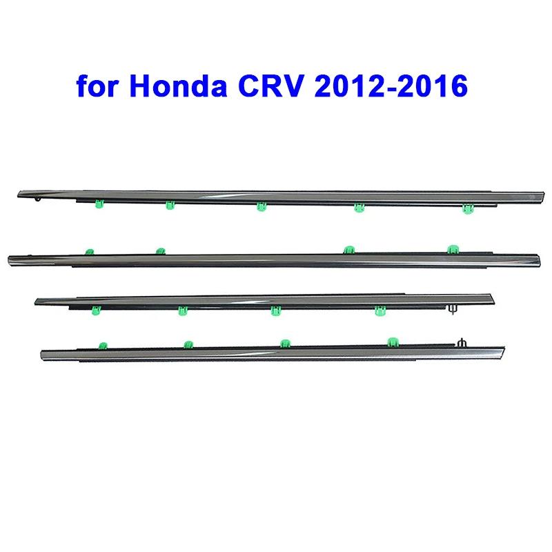 Car Window Weatherstrip Silver Plated Side Door Glass Window Sealing Strip Weather Strip Moulding Trim For Honda CRV 2007-2022