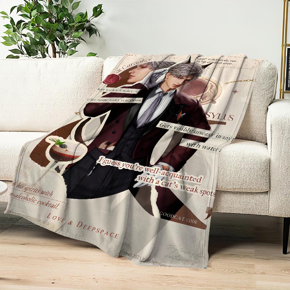 Love and Deepspace Sylus xavier Caleb Flannel warm comfort soft plush blanket for sofa living room office bedroom travel gift
